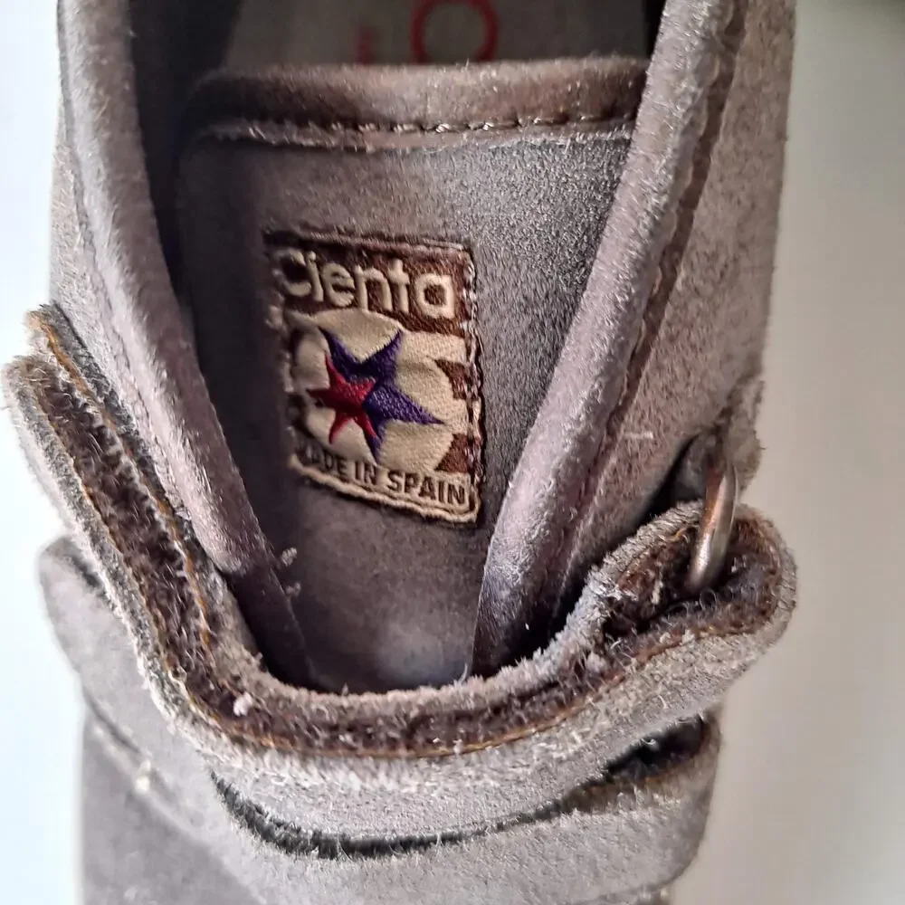 Cienta 93887 Suede Eco Friendly Ankle Boots Gray Brown Kids Boys Size US 2.5